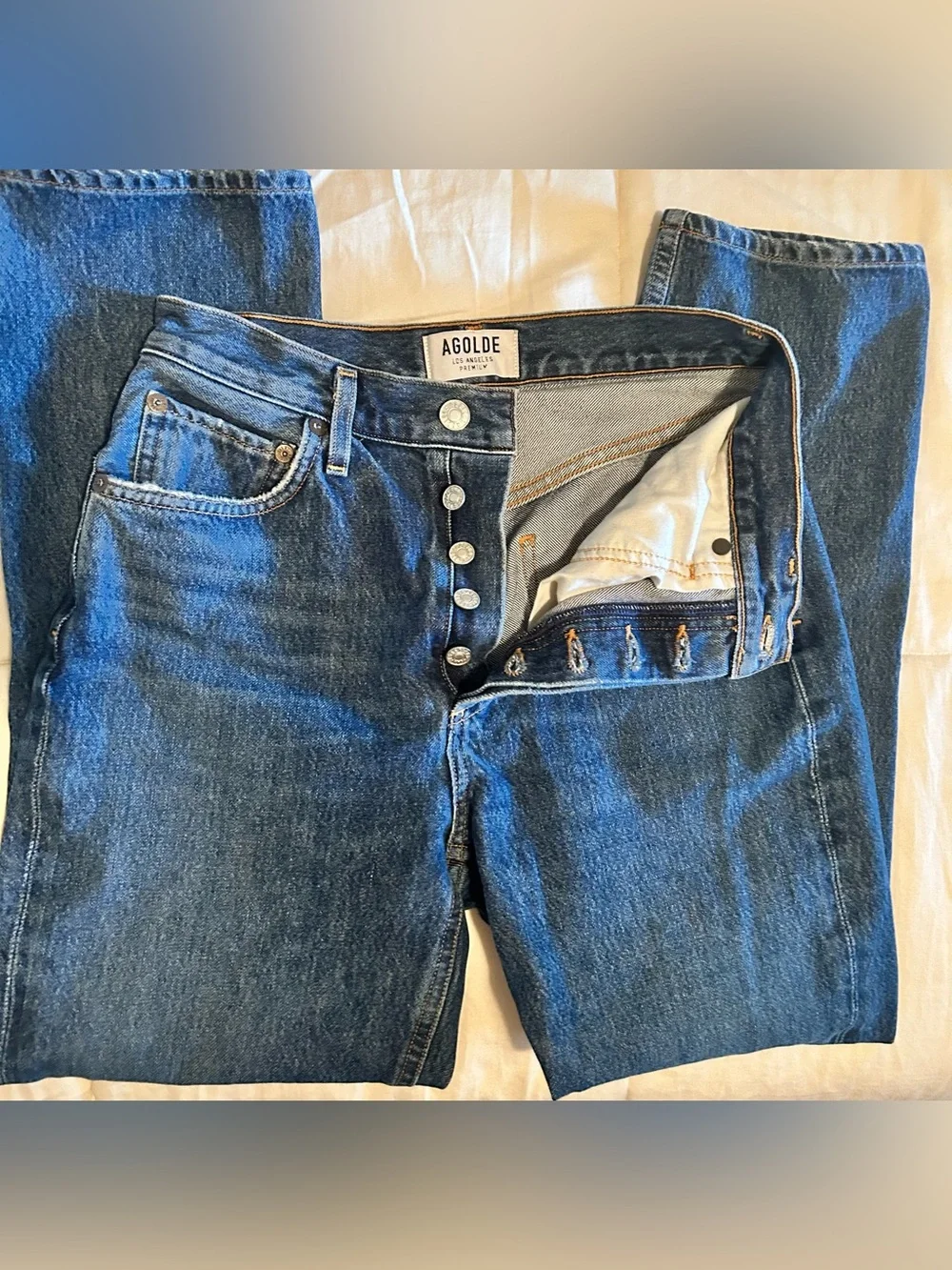AGoldE Riley  Jeans in Dark Blue Denim